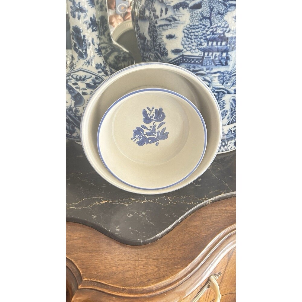 Vintage NOS Pfaltzgraff  Yorktown #408 Large and #406 Small Soufflé Bowls